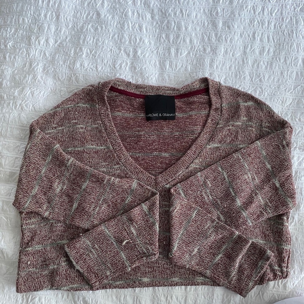 Harlowe + Graham lightweight knit v-neck sweater
